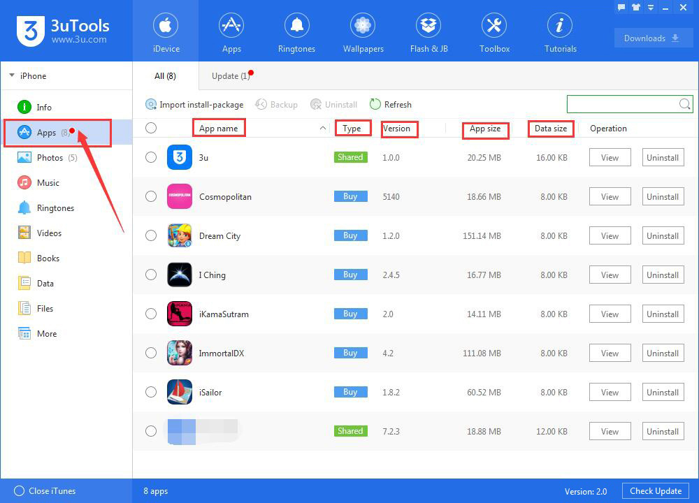 How to Manage  iPhone’s Apps Using 3uTools?